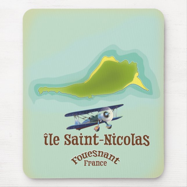 île Saint-Nicolas Fouesnant France map Mouse Pad (Front)
