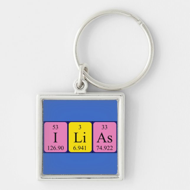 Ilias periodic table name keyring (Front)