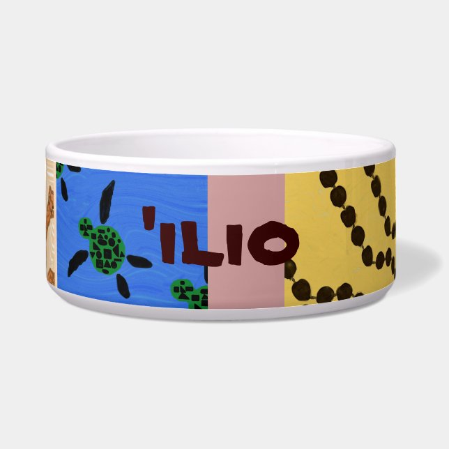 'ilio (dog) in Hawaiian) Customised Dog Bowl (Front)