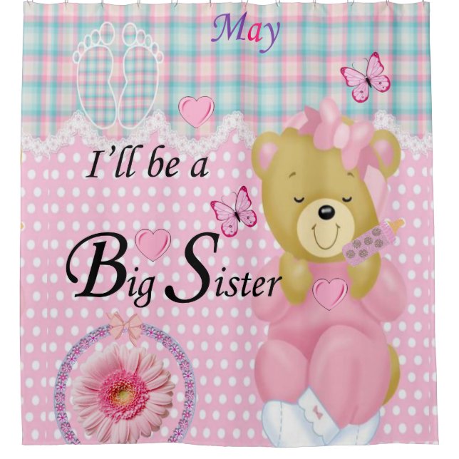 I'll be a Big Sister in May, Shower Curtain (Front)