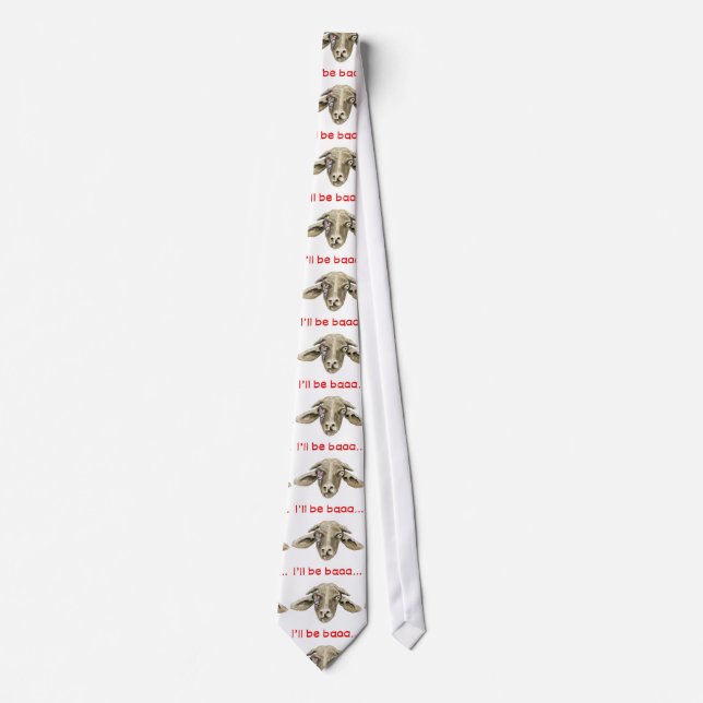 I'll be Baaa Funny Goat Art Science Fiction Design Tie (Front)