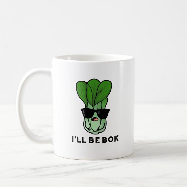 I'll Be Bok Funny Veggie Movie Pun Coffee Mug (Left)