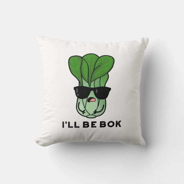 I'll Be Bok Funny Veggie Movie Pun Cushion (Front)