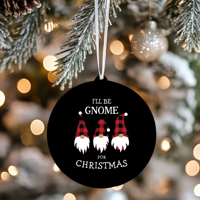 I'll be Gnome for Christmas Ceramic Tree Decoration (I'll be Gnome for Christmas Ornament (front))