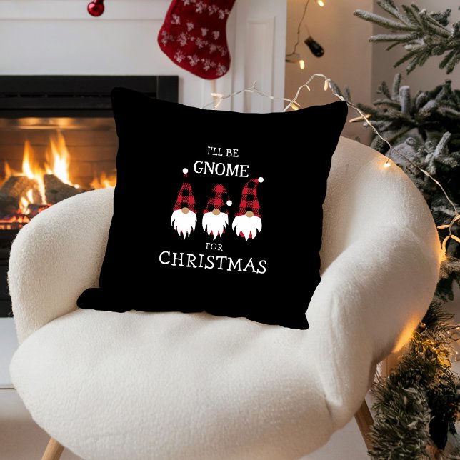I'll be Gnome for Christmas Cushion (I'll be Gnome for Christmas Thrown Pillow)