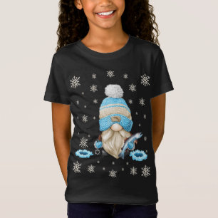 I'll Be Gnome For Christmas. Cute Gnome in Red Hat T-Shirt