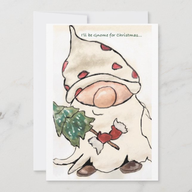 I'll Be Gnome for Christmas Holiday Card (Front)