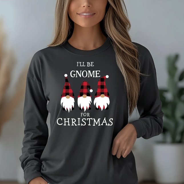 I'll be Gnome for Christmas T-Shirt Tri-Blend Shirt (I'll be Gnome for Christmas Cute Christmas Long Sleeved T-shirt)