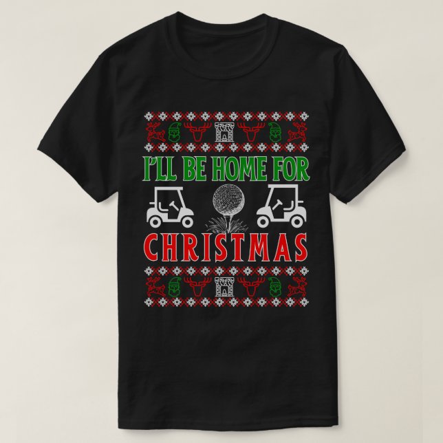 Ill Be Home for Christmas Baseball T-Shirt (Design Front)