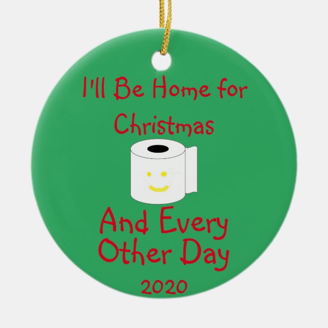 I'll Be Home For Christmas Ceramic Tree Decoration (Front)