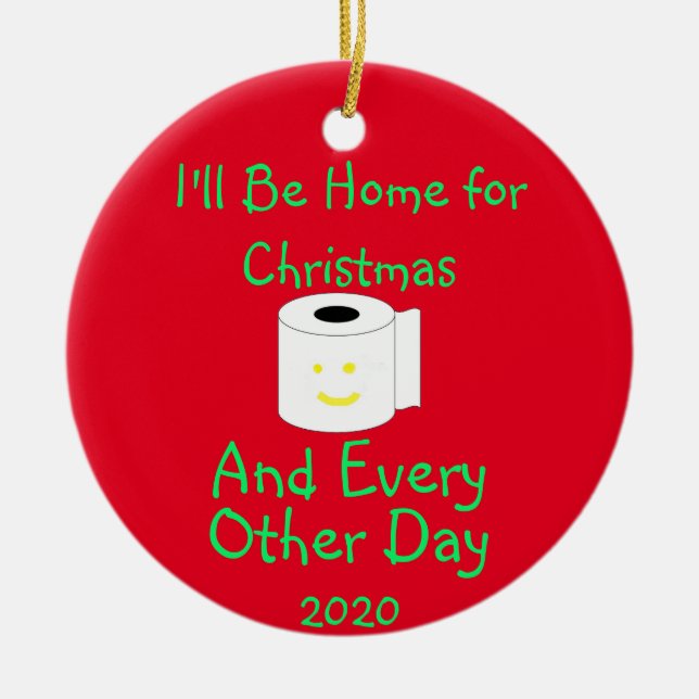 I'll Be Home For Christmas Ceramic Tree Decoration (Front)