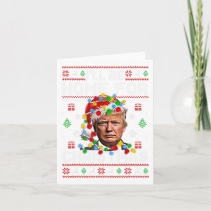 I'll Be Home For Christmas Funny Santa Trump Pajam Card