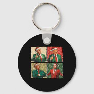 I'll Be Home For Christmas Funny Trump Xmas Santa Key Ring