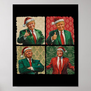 I'll Be Home For Christmas Funny Trump Xmas Santa  Poster