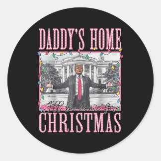 I'll Be Home For Christmas Santa Funny Trump Xmas Classic Round Sticker