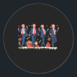 I'll Be Home For Christmas Santa Trump Dance Xmas  Classic Round Sticker<br><div class="desc">I'll Be Home For Christmas Santa Trump Dance Xmas Pyjamas</div>
