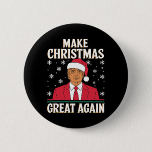 I'll Be Home For Christmas Santa Trump Xmas Funny  6 Cm Round Badge