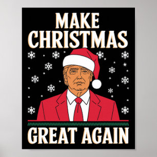 I'll Be Home For Christmas Santa Trump Xmas Funny  Poster