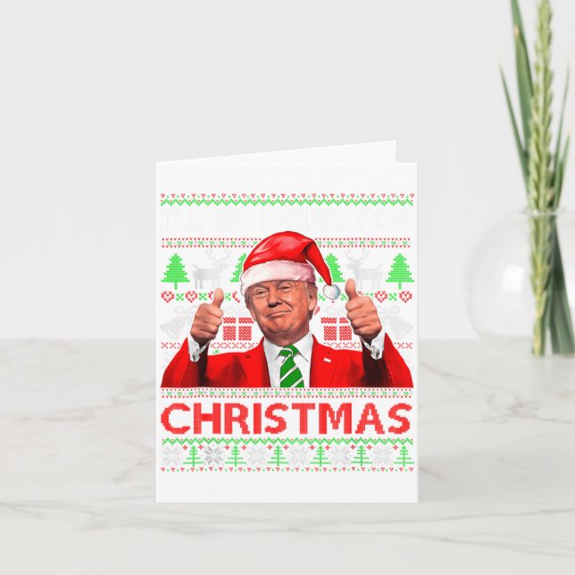 Ill Be Home For Christmas Santa Trump Xmas Pajama  Card (Front)
