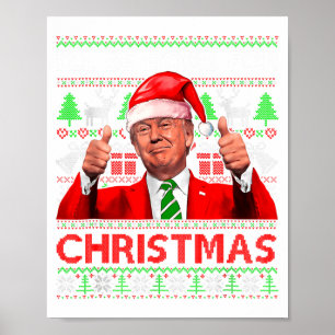 Ill Be Home For Christmas Santa Trump Xmas Pajama  Poster