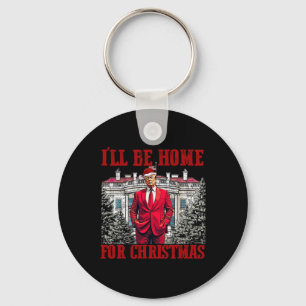 I'll Be Home For Christmas Trump Funny Santa Xmas  Key Ring