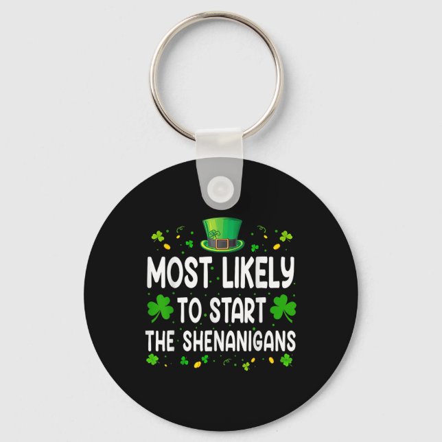 Ill Be Home For Shenanigans Trump Funny St Key Ring (Front)