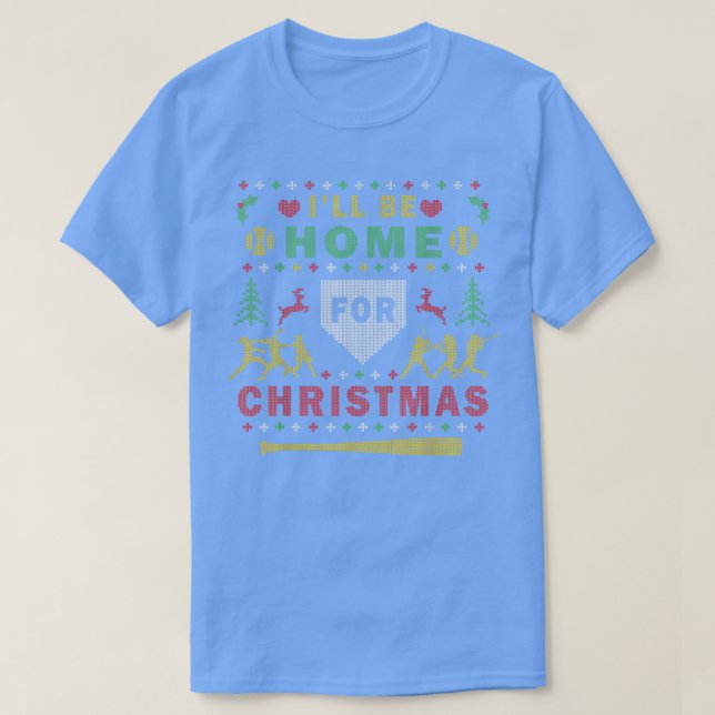 Ill be Home Softball Ugly Christmas Sweater Party  (Design Front)