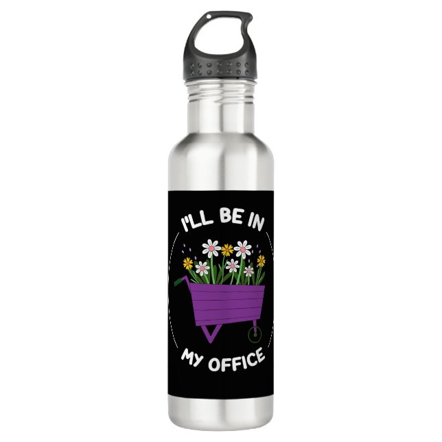 I'll Be In My Office Garden Funny Gardening 710 Ml Water Bottle (Front)