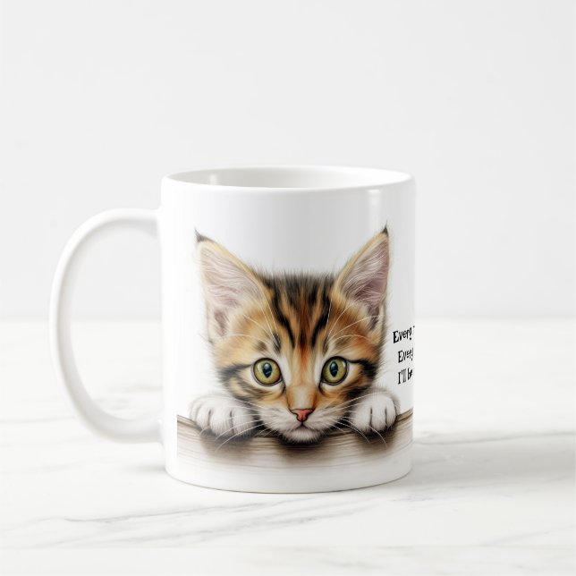 I'll be Watching You Funny Cat Coffee Mug (Left)