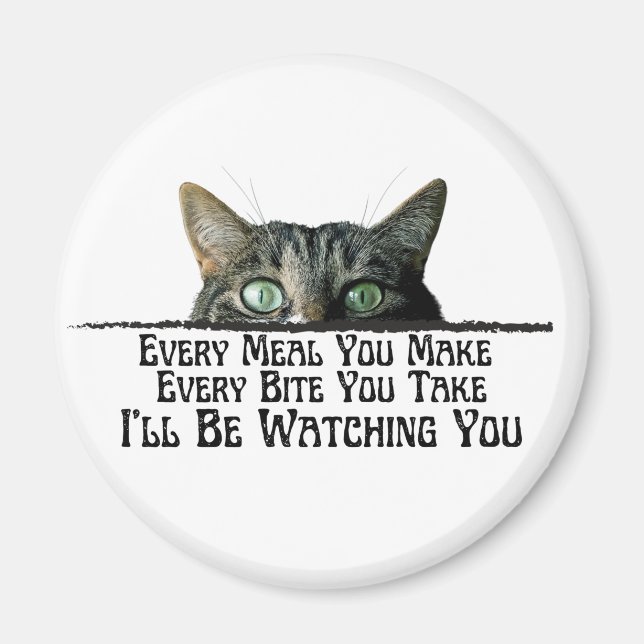 I'll Be Watching You Funny Cat Magnet (Front)