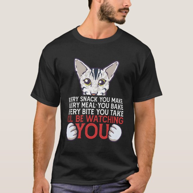 I'Ll Be Watching You Oriental Cat Owner T-Shirt (Front)