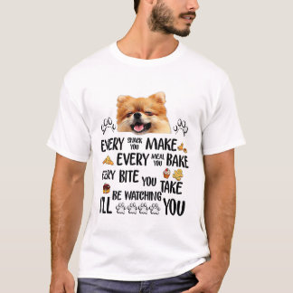 Ill be watching you, Pomeranian Dog T-Shirt