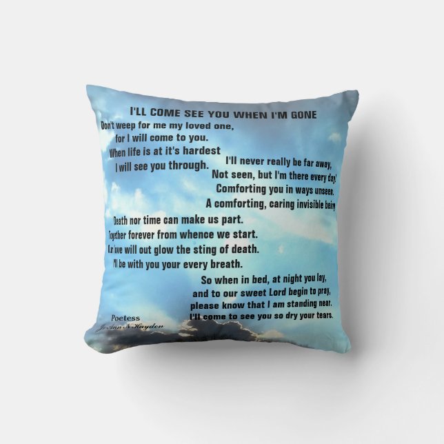 I'LL COME SEE YOU WHEN I'M GONE  CUSHION (Front)