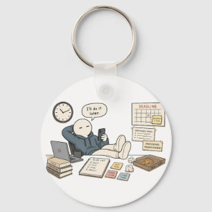 I'll Do It Later Funny Procrastination Meme Key Ring
