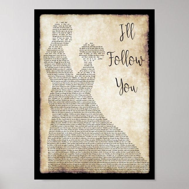 I'll Follow You Man Lady Dancing Song Lyric Print (Front)