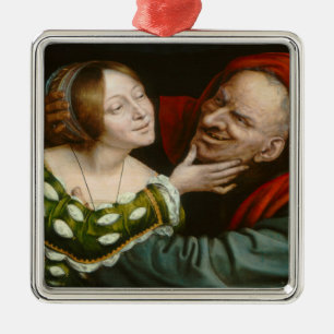 Ill-Matched Lovers (by Quentin Massys) Metal Tree Decoration