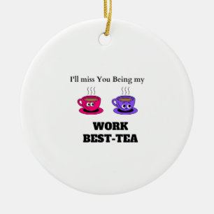 I'll Miss You Being My Work Best-Tea Coaster - Fun Ceramic Tree Decoration
