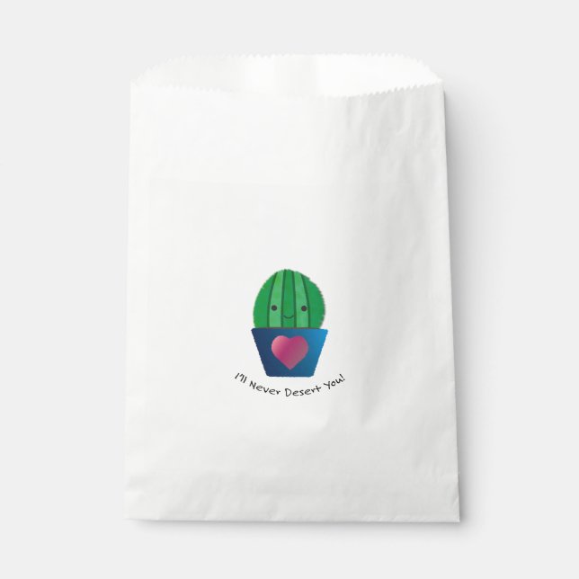 I'll Never Desert You Cactus Favour Bags (Front)