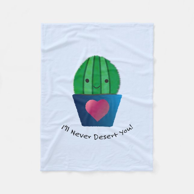 I'll Never Desert You Cactus Fleece Blanket (Front)