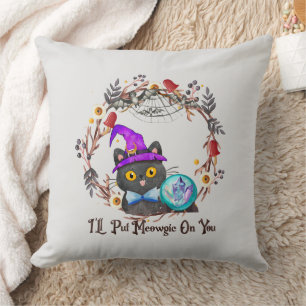 I'll Put Magic On You – Black Witch Cat Halloween  Cushion
