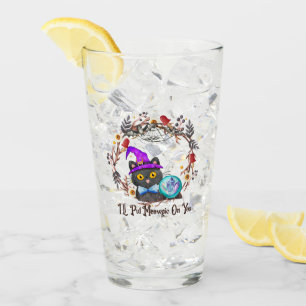 I'll Put Magic On You – Black Witch Cat Halloween Glass