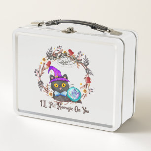 I'll Put Magic On You – Black Witch Cat Halloween  Metal Lunch Box