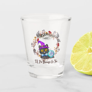 I'll Put Magic On You – Black Witch Cat Halloween Shot Glass