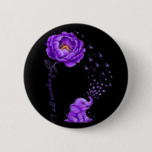Ill Remember For Purple Elephant Alzheimers 6 Cm Round Badge