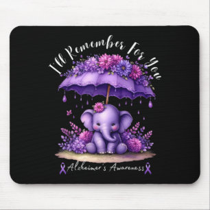 Ill Remember For Purple Elephant Alzheimers Mouse Pad