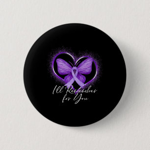 I'll Remember For You Alzheimer's Awareness Purple 6 Cm Round Badge
