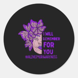 I'll Remember For You Butterfly Heimerheimer Aware Classic Round Sticker