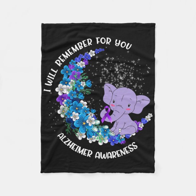 I'll Remember For You Heimerheimer Awareness Eleph Fleece Blanket (Front)