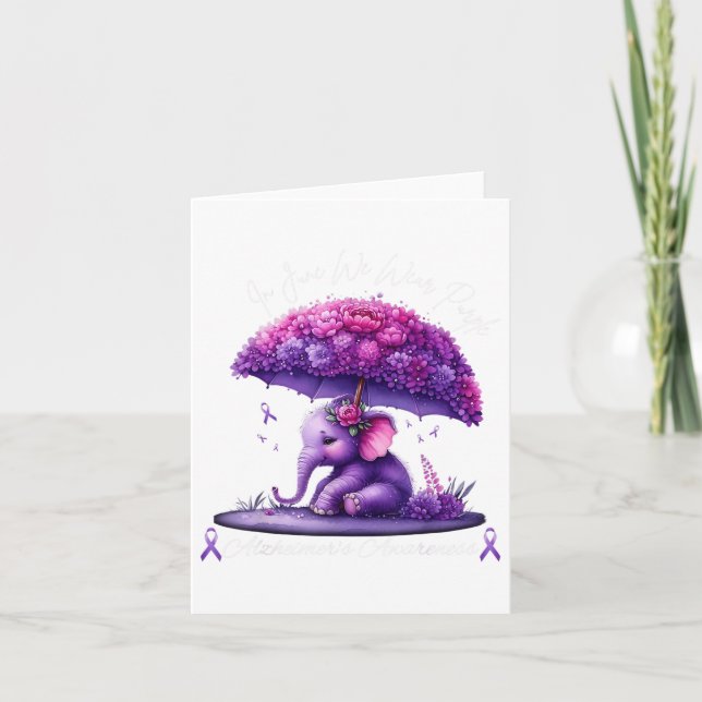 Ill Remember For You Purple Elephant Heimers Aware Card (Front)