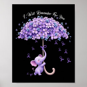 Ill Remember For You Purple Elephant Heimers Aware Poster